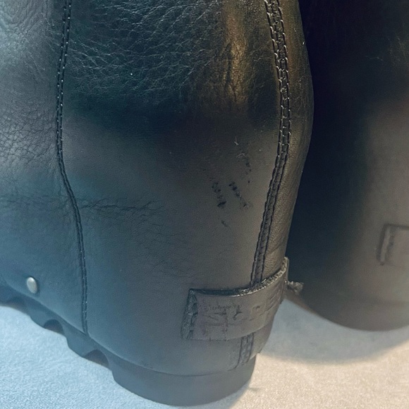 Sorel Joan of Arctic Wedge Mid Shearling Boot Black Ancient Fossil Size 10 - Picture 6 of 14